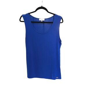 Calvin Klein Women's Cobalt Blue Sleeveless Scoop Neck Tank Top XL‎